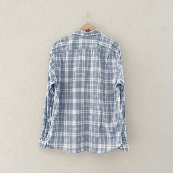 Faherty Mens Ventura Shirt Cotton Button Up Collared Plaid Casual Blue White XL - Picture 4 of 12